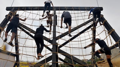 Participant takes part in the annual of Hannibal race Lebanon 2019 in Zen village, district of Batroun north Beirut, Lebanon. More than eight hundred Lebanese and foreign Participants took part in an eight km obstacle race. Courses are uniquely designed to test mental and emotional fitness. EPA