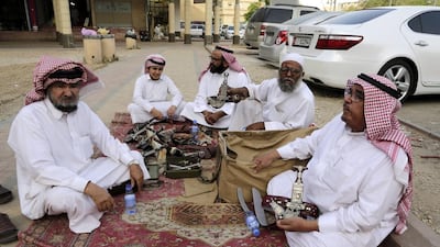 Souvenir swords that sell as decorative pieces can go for more than 40 Saudi riyals (Dh40) in one of the market’s stalls, but at the auction 10 or more together sells for 100 riyals.