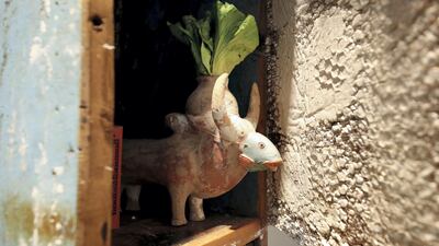 Work by artists Ramin Haerizadeh, Rokni Haerizadeh and Hesam Rahmanian at the We Are Open For Installation. Chris Whiteoak / The National