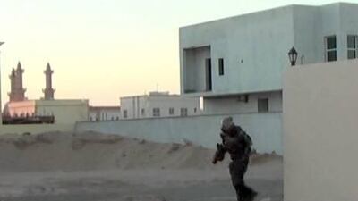 The Ajman monster, played by Christopher Lord, who stars in Alex Ritman’s Ajman movie.