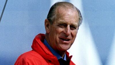 Prince Philip, Duke of Edinburgh, at the helm of the yacht 'Yeoman XXVIII' on July 31, 1993. Getty Images
