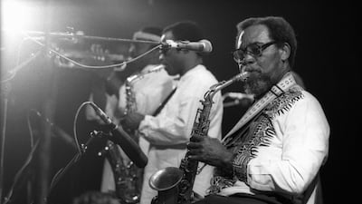 Alto-saxophonist ET Mensah, here performing at the Melkweg in Amsterdam, Netherlands in 1987, has been dubbed the ‘King Of Highlife’. Frans Schellekens / Redferns