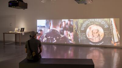 A still from Mark Salvatus’s video installation about the Philippines Constabulary Band Sharjah Art Foundation