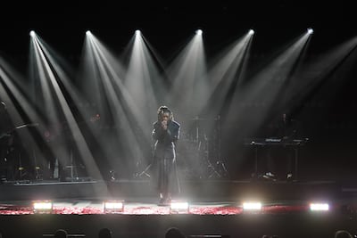 Little Simz performs during the Mercury Prize 2022 awards show at the Eventim Apollo in London. PA