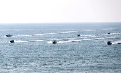 IRGC fast boats on exercise in the Arabian Gulf. Reuters