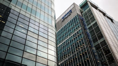 The KPMG offices in London, England. The 'Financial Times' says KPMG has withdrawn job offers to foreign graduates because the starting salaries fall below the government's new threshold for sponsored visas. Getty Images