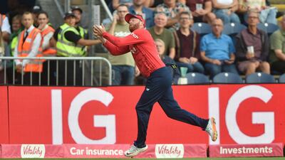 England's Jonny Bairstow catches out South Africa opener Reeza Hendricks for 53. Getty