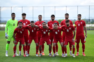 Team Iran ahead of a friendly match with Costa Rica in Antalya, Turkey. Anadolu / AFP