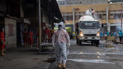Sanitation at the Las Pulgas market in Maracaibo, Venezuela. EPA
