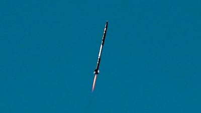 The launch of a UAE-built hybrid rocket over the Abu Dhabi desert demonstrates that the UAE can develop its own systems, say researchers. Photo: Technology Innovation Institute