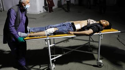 A victim is wheeled into hospital after a suicide bombing in Kabul, Afghanistan. Reuters
