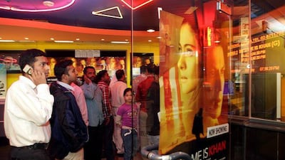Filmgoers queue for tickets to My Name is Khan at the National Cinema in Abu Dhabi yesterday.