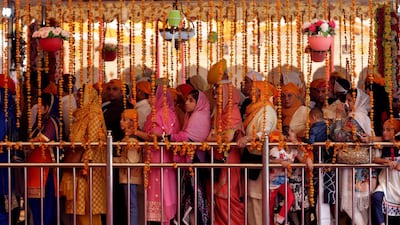Sikh Pilgrims attend the 550th birth anniversary of Baba Guru Nanak, at Nankana Sahib near Lahore, Pakistan, 12 November 2019. Baba Guru Nanak Dev Jee, founder of Sikh religion, was born in 1469. EPA