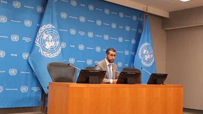 Abdulla Balalaa, Assistant Minister of Foreign Affairs for Energy and Sustainability, promotes the UN Water Conference on the sidelines of the UNGA. The National