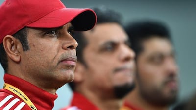 UAE manager Mahdi Ali looks during the 2018 World Cup qualifier against Iraq at Mohammed bin Zayed Stadium on November 15, 2016 in Abu Dhabi, United Arab Emirates. Tom Dula t/ Getty Images