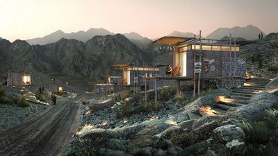Proposed Mountain Lodge Camp in Hatta. Courtesy Meraas