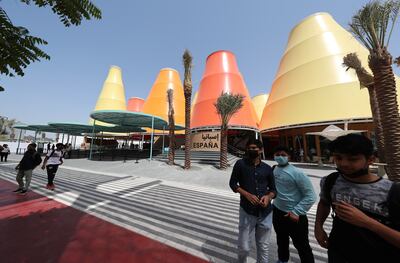 The Spanish pavilion's bright colours represent the country's optimism for the future. EPA