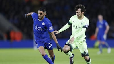 Riyad Mahrez, left, has scored 13 Premier League goals and created seven assists for Leicester this season. Carl Recine / Reuters