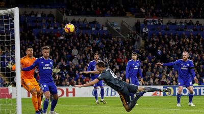 Cardiff City v Leicester City - Cardiff City Stadium, Cardiff, Britain - Leicester City's Jonny Evans misses a chance to score. Reuters