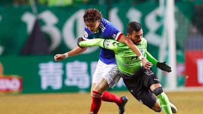 Jeonbuk Hyundai Motors, in green, were due to open the defence of their K-league title this weekend. The league has been postponed due to the outbreak of the coronavirus in the country. EPA