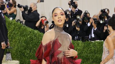 Tessa Thompson, in Iris Van Herpen, at the 2021 Met Gala. AFP