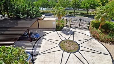 The parking space in the Emirates Hills villa.