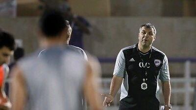 Coach Cosmin Olaroiu has impressed upon his Al Ain players that retaining the Pro League title would be more challenging. Mike Young / The National