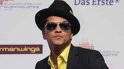 The US singer-songwriter Bruno Mars. John MacDougall / AFP