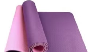 An option for beginners, the reasonably priced MahMir yoga mat features reversible colours and comes with a carrying bag; Dh96.95 from www.noon.com. Photo: MahMir