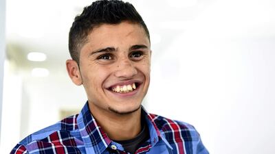 Mamoon Qabha, 17, who lost an eye as a result of an accident as a child, recently visited Dubai where he was fitted with an artificial eye at Moorfields Eye Hospital. Courtesy Palestine Children’s Relief Fund