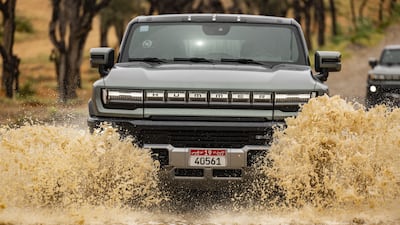 The Hummer's suspension can be raised nearly 150mm for more difficult terrain