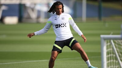 Manchester City's Nathan Ake trains. AFP