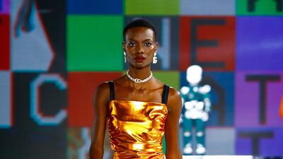 For autumn / winter 2021, Dolce & Gabbana revisited many ideas from the past, including the metallic fabric and metal corseting from 2007. Courtesy Dolce & Gabbana