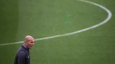 Real Madrid manager Zinedine Zidane attends training. Sergio Perez / Reuters