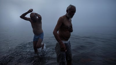 It is believed that taking a holy dip in the cold water of Gosaikunda Lake releases people from all the sins they have committed. Narendra Shrestha/EPA
