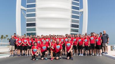 The torch run visits the Burj Al Arab in Dubai. Antonie Robertson / The National