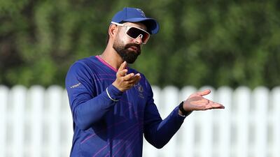 Falcons' captain Harpreet Bhatia. New ECB two-day tournament. Falcons v Stallions. ICC Academy, Dubai. Chris Whiteoak / The National