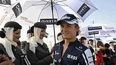 Nico Rosberg at the Yas Marina Circuit today.