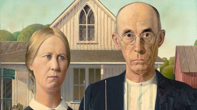 Artist Grant Wood asked his sister and his dentist to act as models for his masterpiece, 'American Gothic'. Getty