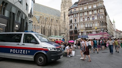 Disappointed Taylor Swift fans gathered in Vienna's city centre after the Eras Tour shows were cancelled in 2024. Getty Images