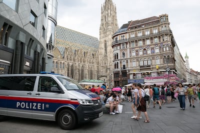 Disappointed Taylor Swift fans gathered in Vienna's city centre after the Eras Tour shows were cancelled in 2024. Getty Images
