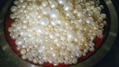 Hong Kong imported nearly US$650 million worth of pearls and other gems from the UAE in 2012. Above, pearls on display at the Pearl Museum in Dubai. Pawan Singh / The National