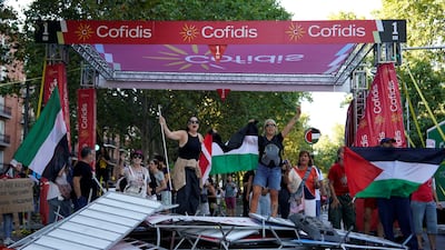 Barriers are smashed by Pro-Palestine protesters. Reuters