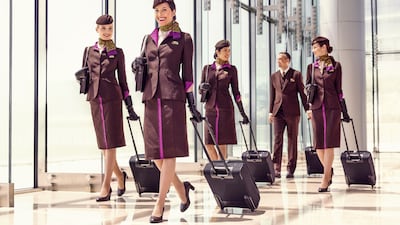 Etihad cabin crew. The airline increased its network from 94 to 110 destinations in 2025. Photo: Etihad
