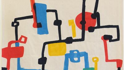 Etel Adnan’s Champs de Petrol, 2013. Courtesy of Sfeir-Semler Gallery / Barjeel Art Foundation, Sharjah