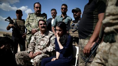 Yazidi survivor and United Nations Goodwill Ambassador for the Dignity of Survivors of Human trafficking Nadia Murad reacts as she visits her village for the first time after being captured and sold as a slave by ISIL three years ago, in Kojo, Iraq. Alkis Konstantinidis / Reuters