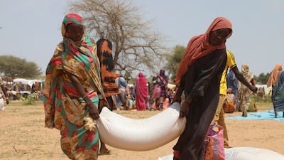 Sudanese refugees at the Zabout camp in Goz Beida, Chad, on July 1. AP