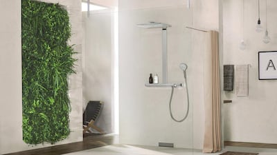 An everything shower entails everything from using several products to soothing music and scented candles. Photo: Axor and Hansgrohe