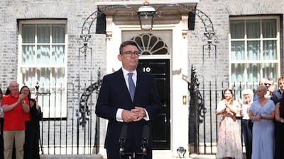 Andy Burnham delivers his inaugural speech as the UK's new Prime Minister. Getty Images
