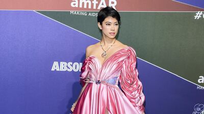 Hikari Mori attends the amfAR Gala Milano 2019 at Palazzo Mezzanotte in Georges Hobeika. Supplied
